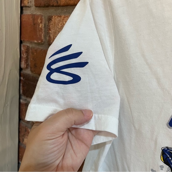 Under Armour boys kids youth Steph Curry short sleeve t-shirt white YL - Picture 4 of 5